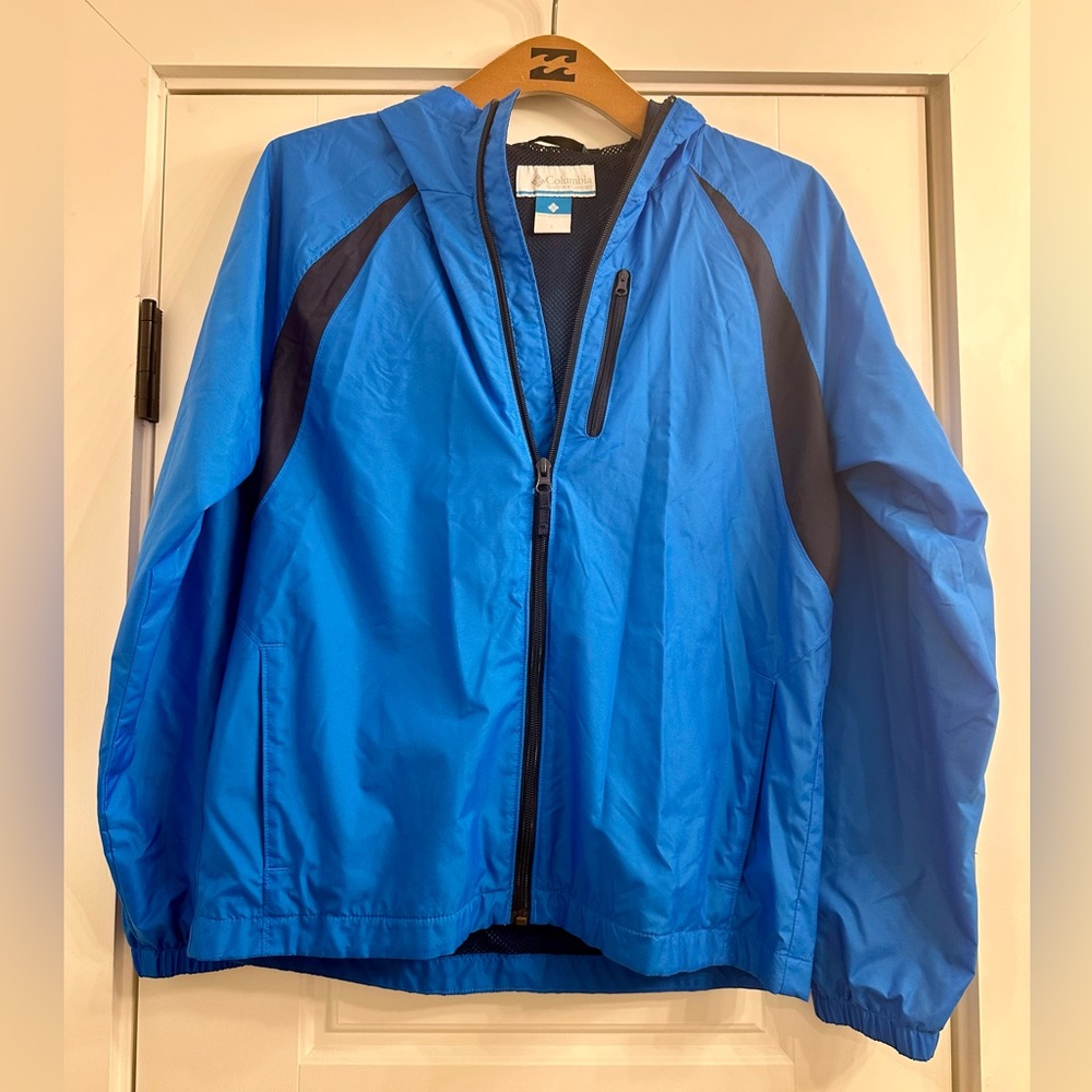 Women’s Columbia Blue Rain Jacket Size Large